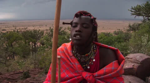 Masai warrior Stock Footage 25192741