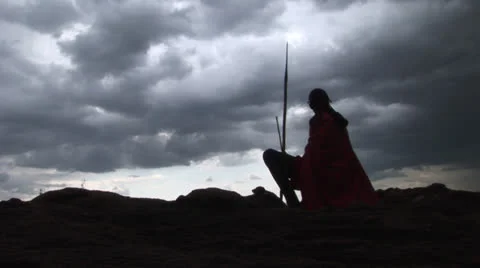 Masai warrior' song Stock Footage 25192554