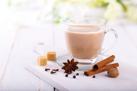 Masala chai tea 스톡 사진