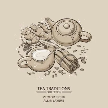 Masala tea Stock Illustration