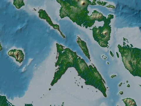 Masbate, Philippines. Colored elevation map with lakes and rivers Stock Illustration
