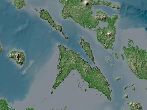Masbate, Philippines. Elevation map colored in wiki style with lakes and rive Stock Illustration