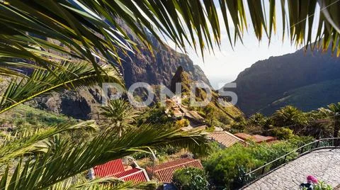 Masca village view, the most visited tourist attraction of Tenerife, Spain Stock Photos