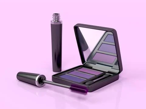 Mascara and eye shadow Stock Illustration
