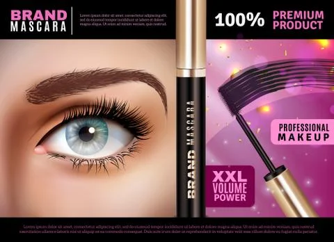 Mascara Applicator Design Composition Stock Illustration