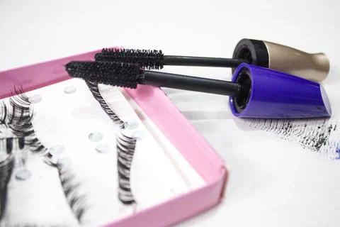 Mascara brush false eyelash makeup Stock Photos