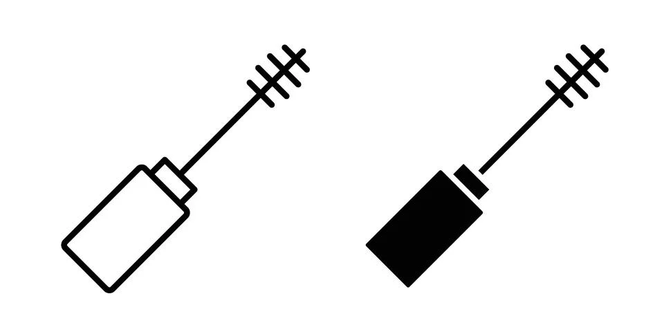 Mascara brush icon black vector isolated on white Stock Illustration