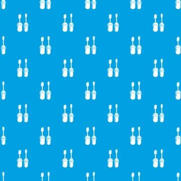 Mascara brush pattern seamless blue Stock Illustration