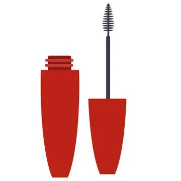 Mascara, cosmetics, flat, isolated object on a white background, vector Stock Illustration