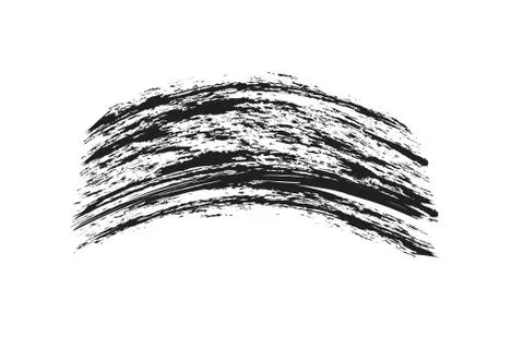 Mascara eyelashes brush stroke makeup isolated on white background. Vector bl 스톡 일러스트