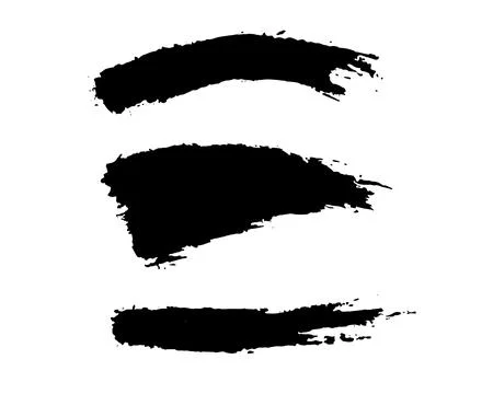 Mascara smears texture collection. Vector scribble black brush strokes isolated Stock Illustration