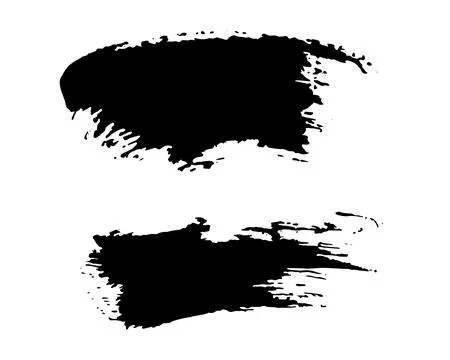 Mascara smears texture set. Vector scribble black brush strokes isolated on Stock Illustration