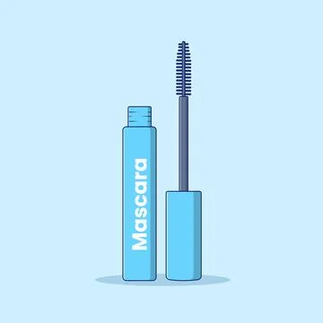 Mascara Vector Illustration. Cosmetic Object. Makeup Vector. Flat Cartoon S.. Stock Illustration