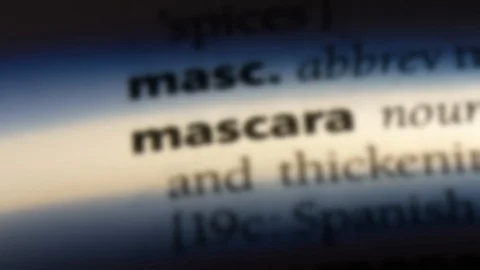 Mascara word in a dictionary. Stock Footage 99563446