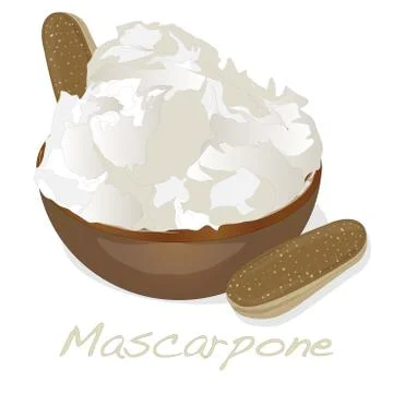 Mascarpone cheese vector Stock Illustration