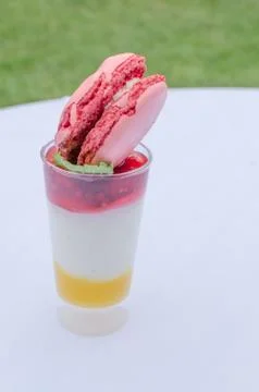 Mascarpone mousse with macaroons Foto stock