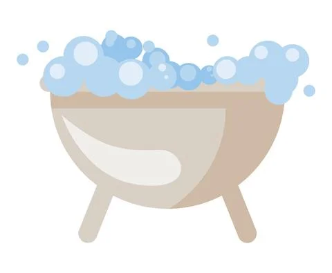 Mascot bath with bubbles Stock Illustration