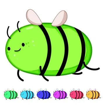 Mascot bee character cartoon vector graphic Stock Illustration
