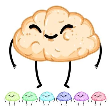 Mascot brain character cartoon vector graphic Stock Illustration