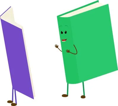 Mascot cartoon vector book read book Stock Illustration
