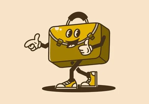 Mascot character design of a work bag Stock Illustration