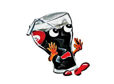 Mascot Cola on white background Stock Illustration