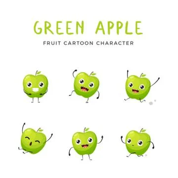 The Mascot of the Green Apple Stock Illustration