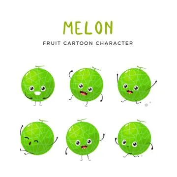 The Mascot of the Green Melon Stock Illustration