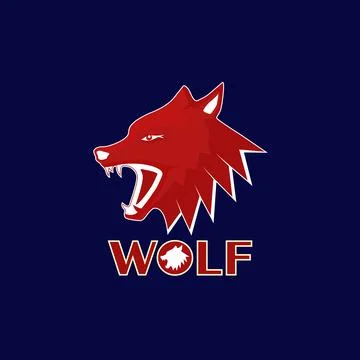 Mascot logo, wolf icon, Stock Illustration