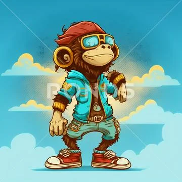 Mascot Monkey 스톡 일러스트