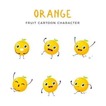 The Mascot of the Orange fruit Stock Illustration