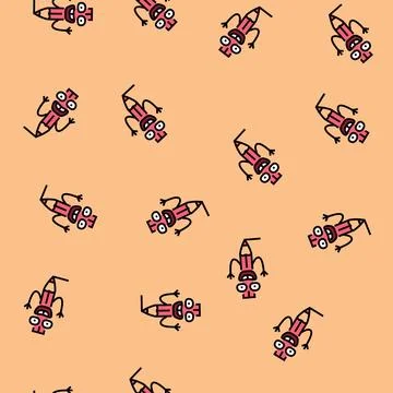 Mascot pen character vector seamless pattern Stock Illustration