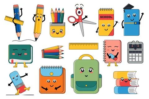 Mascot School Supplies 库存插图