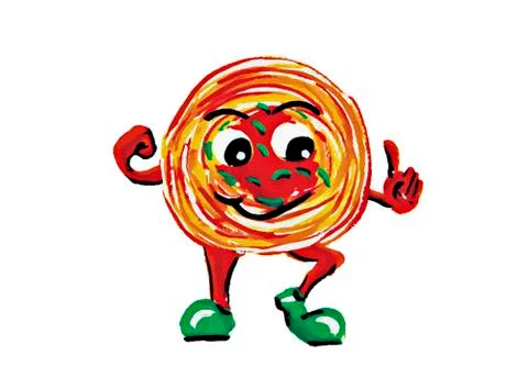 Mascot Spaghetti on white background Stock Illustration