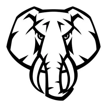 Mascot stylized elephant head. Stock Illustration