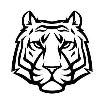 Mascot stylized tiger head. Stock Illustration