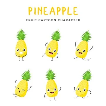 The Mascot of the Yellow Pineapple Stock Illustration