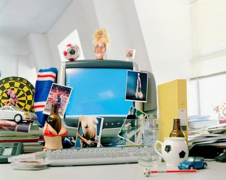 Masculine objects on desk 스톡 사진