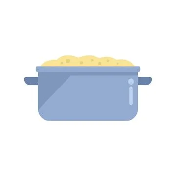 Mash potato dish icon flat vector. Boiled food Stock Illustration