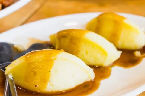 Mash potato on mini dish Stock Photos