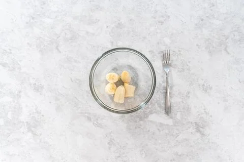 Mashed bananas Stock Photos