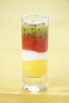 Mashed fruit cups without mixing Stock Photos