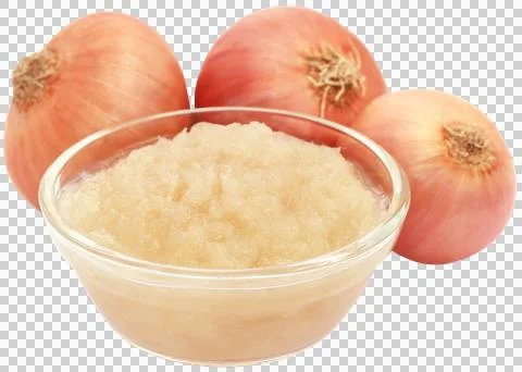 Mashed onion with whole one Stock Photos