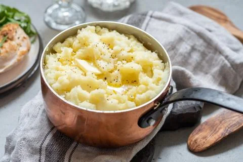 Mashed potato with a butter Stock Photos