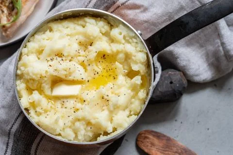 Mashed potato with a butter Stock-Fotos