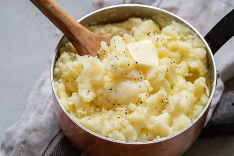 Mashed potato with a butter Stock Photos