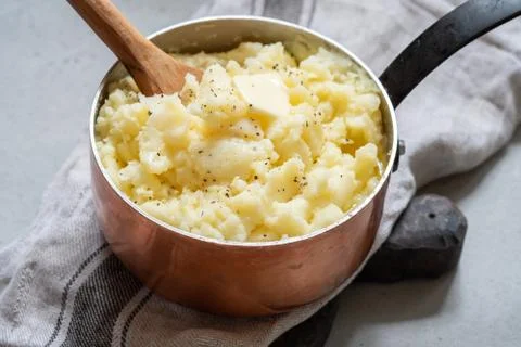Mashed potato with a butter Stock Photos