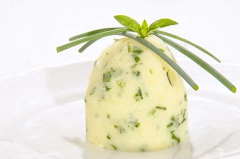 Mashed potato with chives Stock Photos