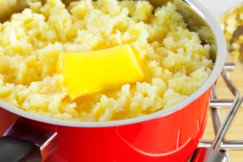 Mashed potato saucepan Stock Photos