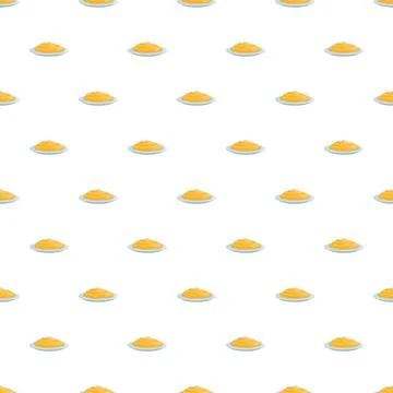 Mashed potato side dish repeating pattern Stock Illustration
